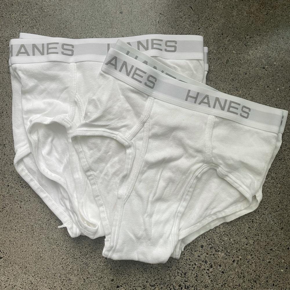 Hanes White Cotton Briefs